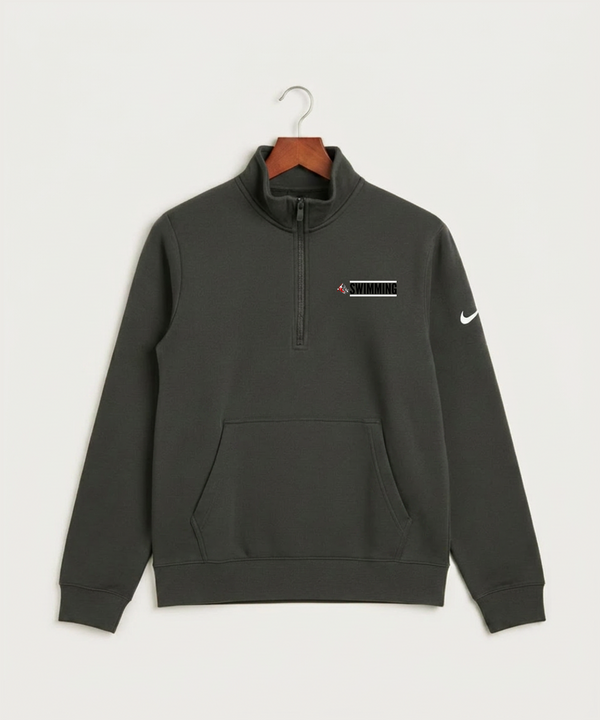 John Marshall High School Swim Dive Girls - Anthracite Nike Club Fleece Sleeve Swoosh 1/2-Zip NKDX6718