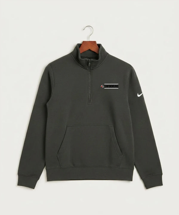 John Marshall High School Swim Dive Girls - Anthracite Nike Club Fleece Sleeve Swoosh 1/2-Zip NKDX6718