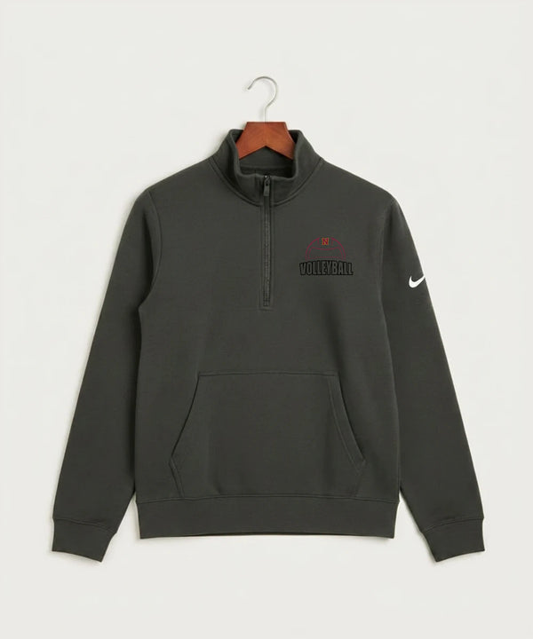 Northfield High School Volleyball (Girls) - Anthracite Nike Club Fleece Sleeve Swoosh 1/2-Zip NKDX6718