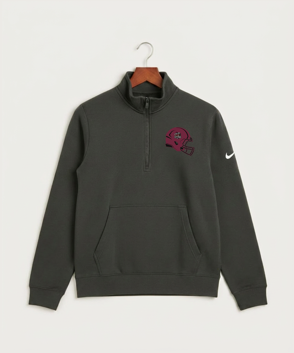 Yellow Medicine East High School Football (Boys) - Anthracite Nike Club Fleece Sleeve Swoosh 1/2-Zip NKDX6718