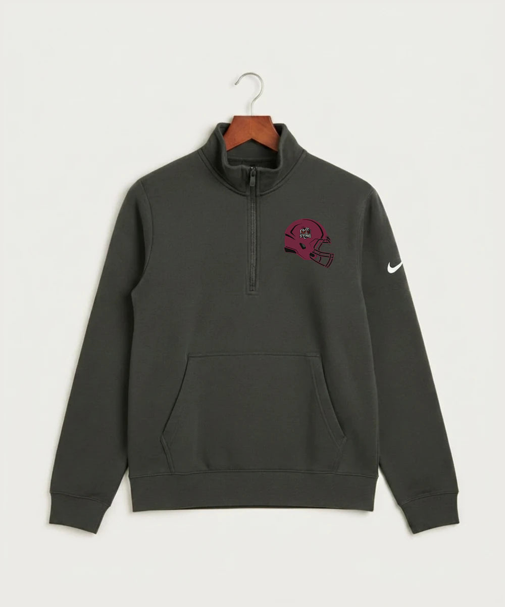 Yellow Medicine East High School Football (Boys) - Anthracite Nike Club Fleece Sleeve Swoosh 1/2-Zip NKDX6718