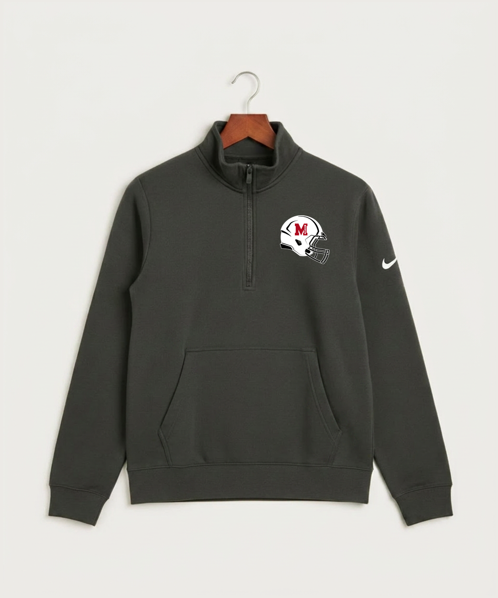 Mcgregor High School Football (Boys) - Anthracite Nike Club Fleece Sleeve Swoosh 1/2-Zip NKDX6718