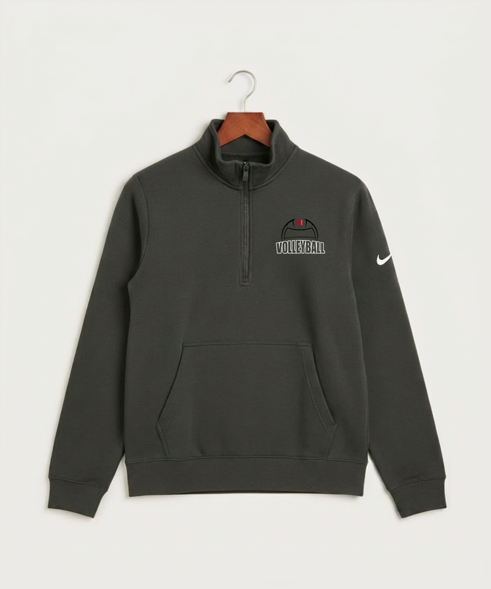 Mcgregor High School Volleyball (Girls) - Anthracite Nike Club Fleece Sleeve Swoosh 1/2-Zip NKDX6718