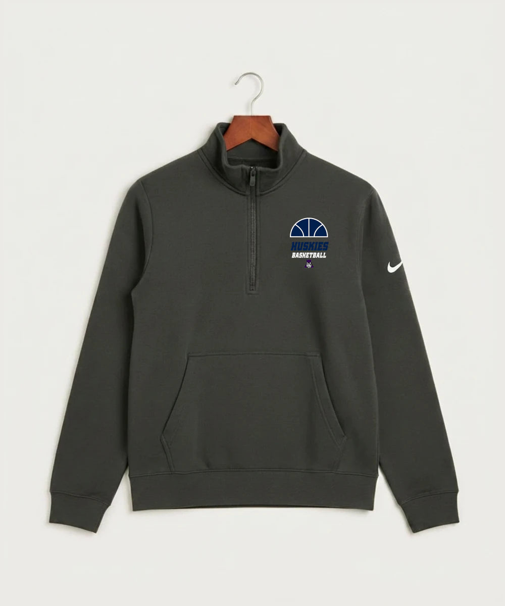Albany High School Basketball (Boys) - Anthracite Nike Club Fleece Sleeve Swoosh 1/2-Zip NKDX6718