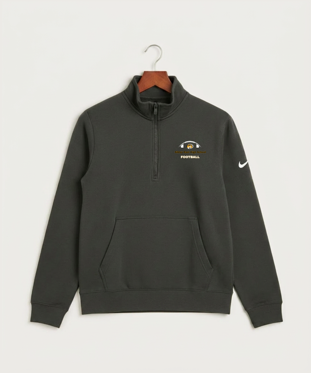 Sibley East High School Football (Boys) - Anthracite Nike Club Fleece Sleeve Swoosh 1/2-Zip NKDX6718