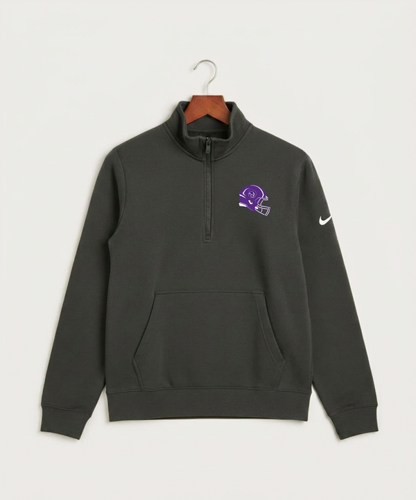 Barnesville High School Football (Boys) - Anthracite Nike Club Fleece Sleeve Swoosh 1/2-Zip NKDX6718