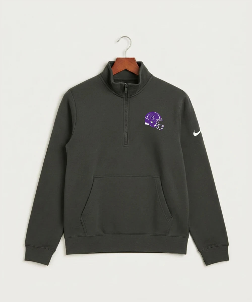 Barnesville High School Football (Boys) - Anthracite Nike Club Fleece Sleeve Swoosh 1/2-Zip NKDX6718