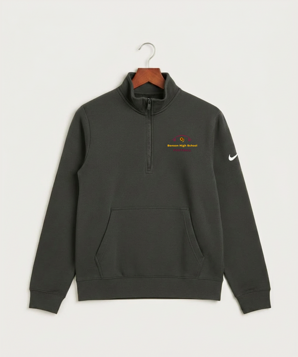 Benson High School Football (Boys) - Anthracite Nike Club Fleece Sleeve Swoosh 1/2-Zip NKDX6718