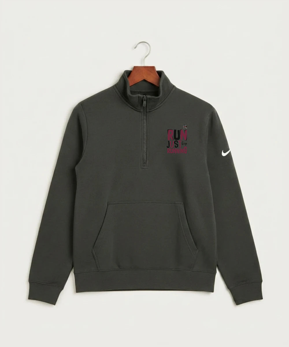 Yellow Medicine East High School Athletics - Anthracite Nike Club Fleece Sleeve Swoosh 1/2-Zip NKDX6718