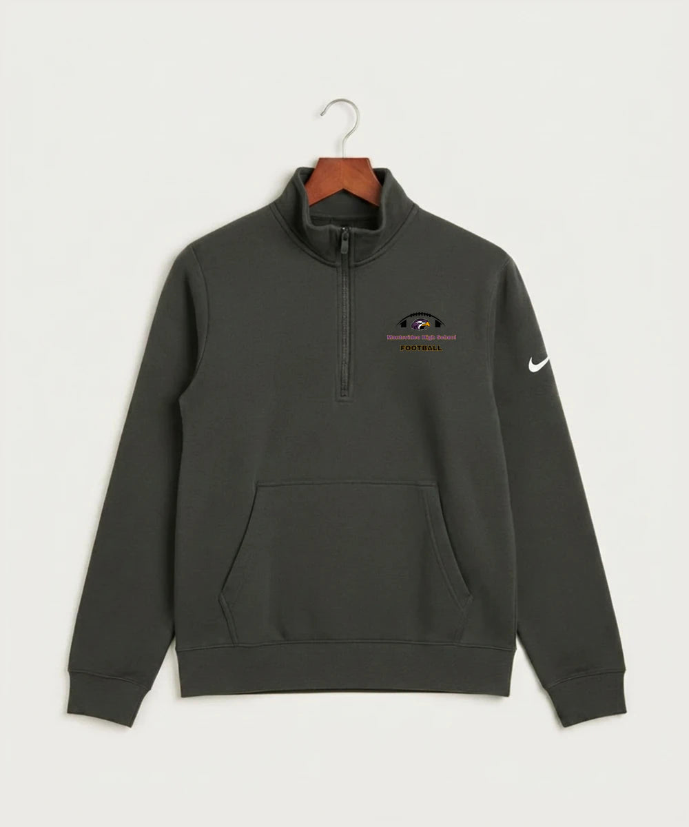 Montevideo High School Football (Boys) - Anthracite Nike Club Fleece Sleeve Swoosh 1/2-Zip NKDX6718