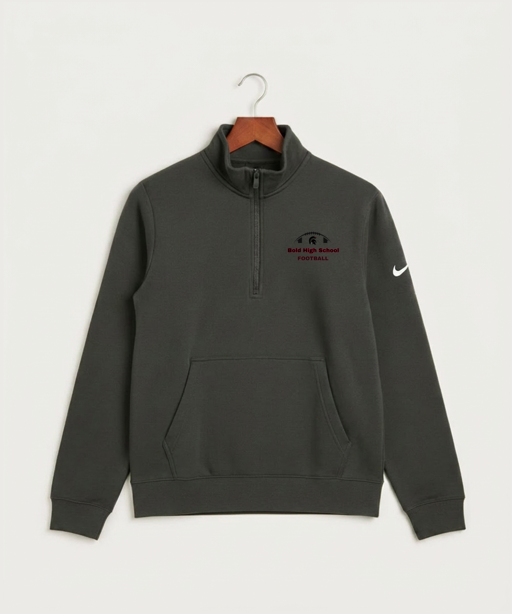 Bold High School Football (Boys) - Anthracite Nike Club Fleece Sleeve Swoosh 1/2-Zip NKDX6718