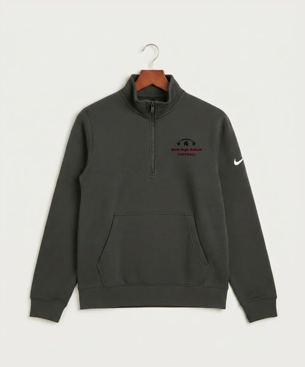 Bold High School Football (Boys) - Anthracite Nike Club Fleece Sleeve Swoosh 1/2-Zip NKDX6718