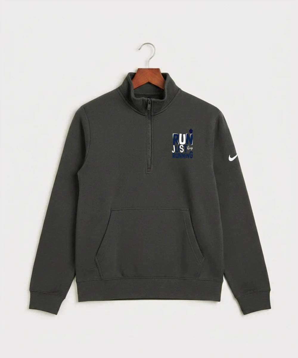Saint Peter High School Athletics - Anthracite Nike Club Fleece Sleeve Swoosh 1/2-Zip NKDX6718
