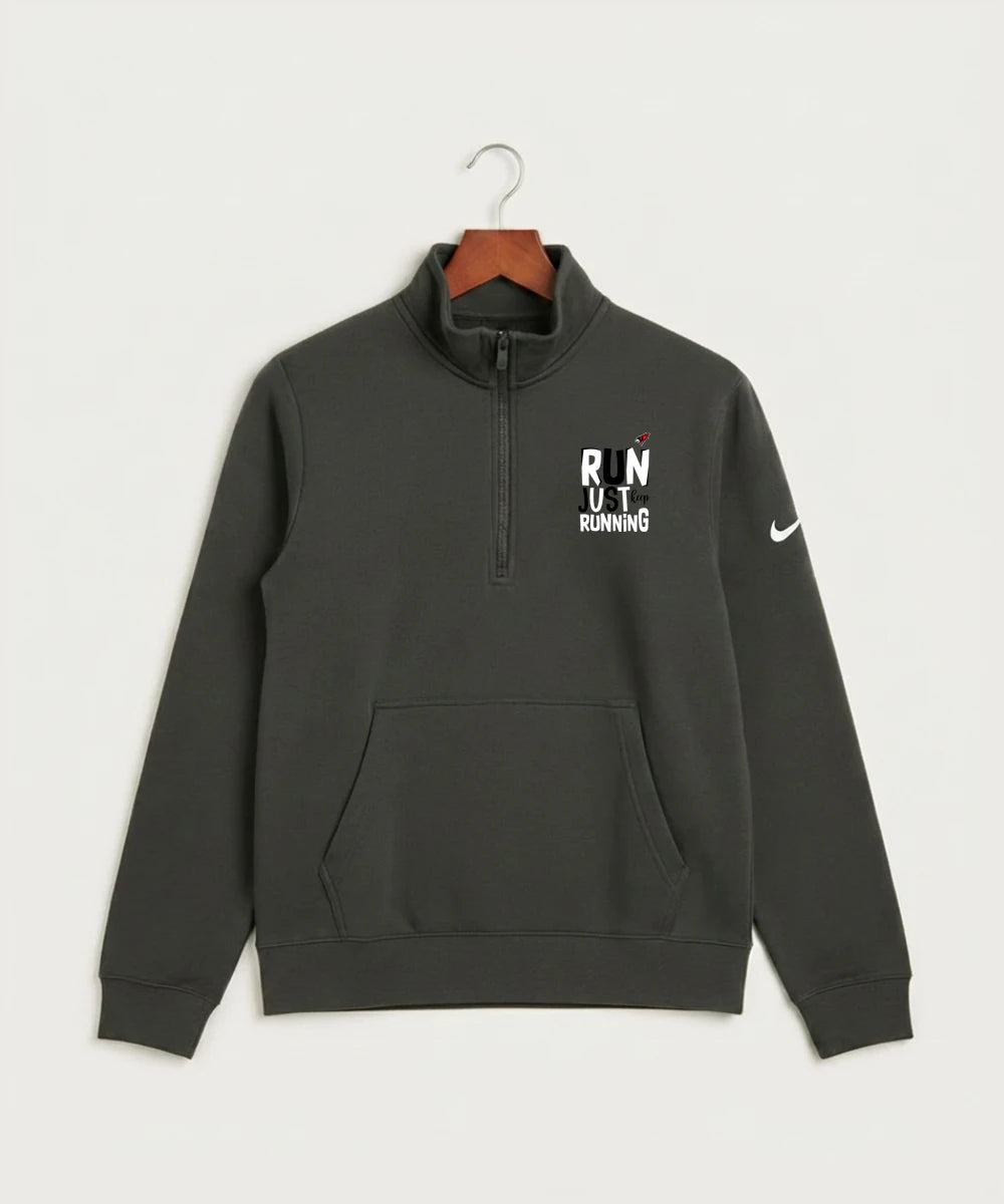 Willmar High School Athletics - Anthracite Nike Club Fleece Sleeve Swoosh 1/2-Zip NKDX6718