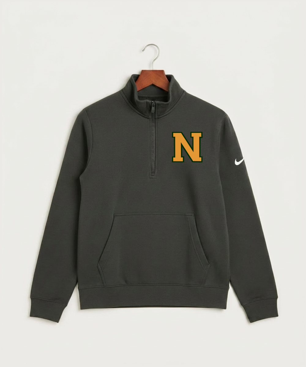Nevis High School Volleyball (Girls) - Anthracite Nike Club Fleece Sleeve Swoosh 1/2-Zip NKDX6718