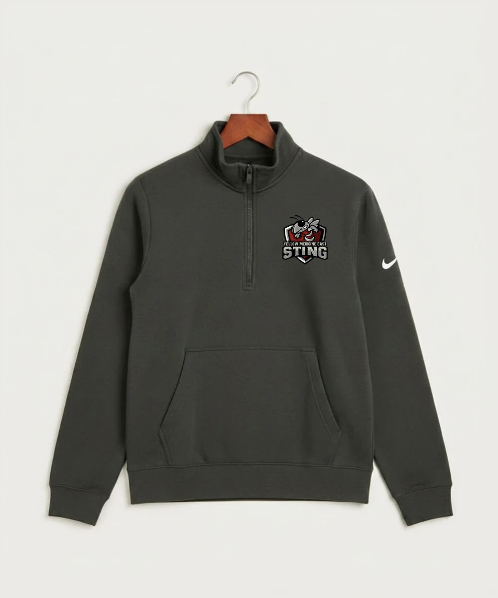 Yellow Medicine East High School Athletics - Anthracite Nike Club Fleece Sleeve Swoosh 1/2-Zip NKDX6718