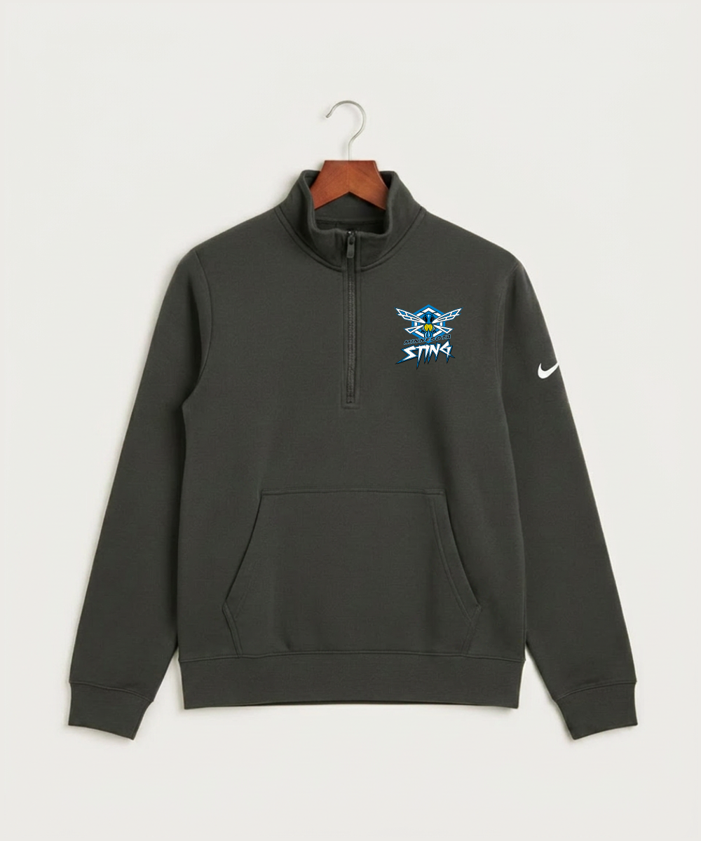 Minnesota Sting Athletics - Anthracite Nike Club Fleece Sleeve Swoosh 1/2-Zip NKDX6718