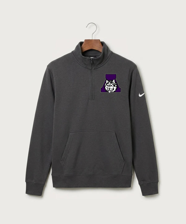 Albany High School Athletics - Anthracite Nike Club Fleece Sleeve Swoosh 1/2-Zip NKDX6718