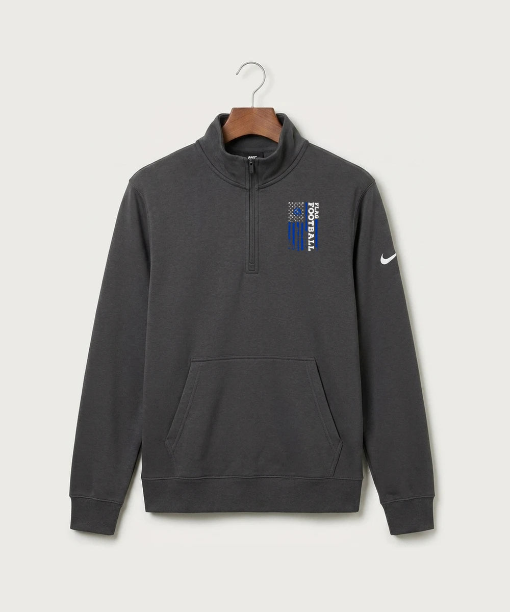 GhostFit Team Store E2E 1790034338 - Anthracite Nike Club Fleece Sleeve Swoosh 1/2-Zip NKDX6718