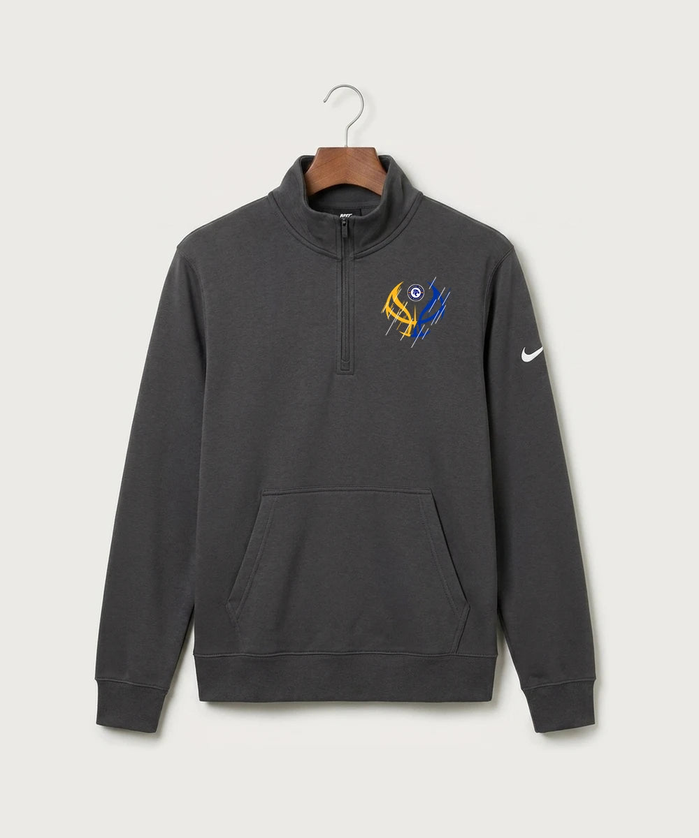 Davenport North High School Basketball Team Store - Anthracite Nike Club Fleece Sleeve Swoosh 1/2-Zip NKDX6718