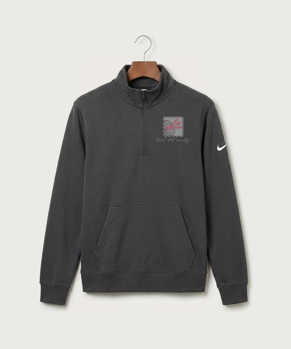 Heart Shot Ministry Archery Team Store - Anthracite Nike Club Fleece Sleeve Swoosh 1/2-Zip NKDX6718