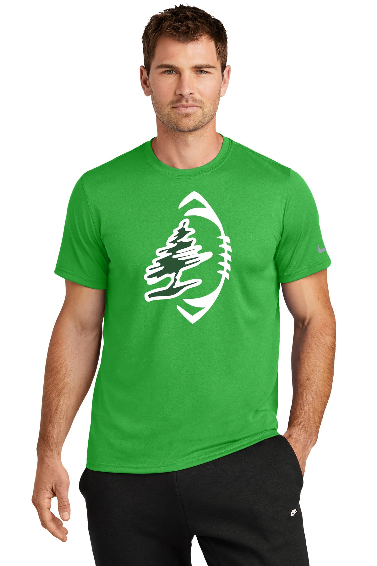 DC Everest Middle School Football — example store - Apple Green Nike Swoosh Sleeve rLegend Tee NKDX8730