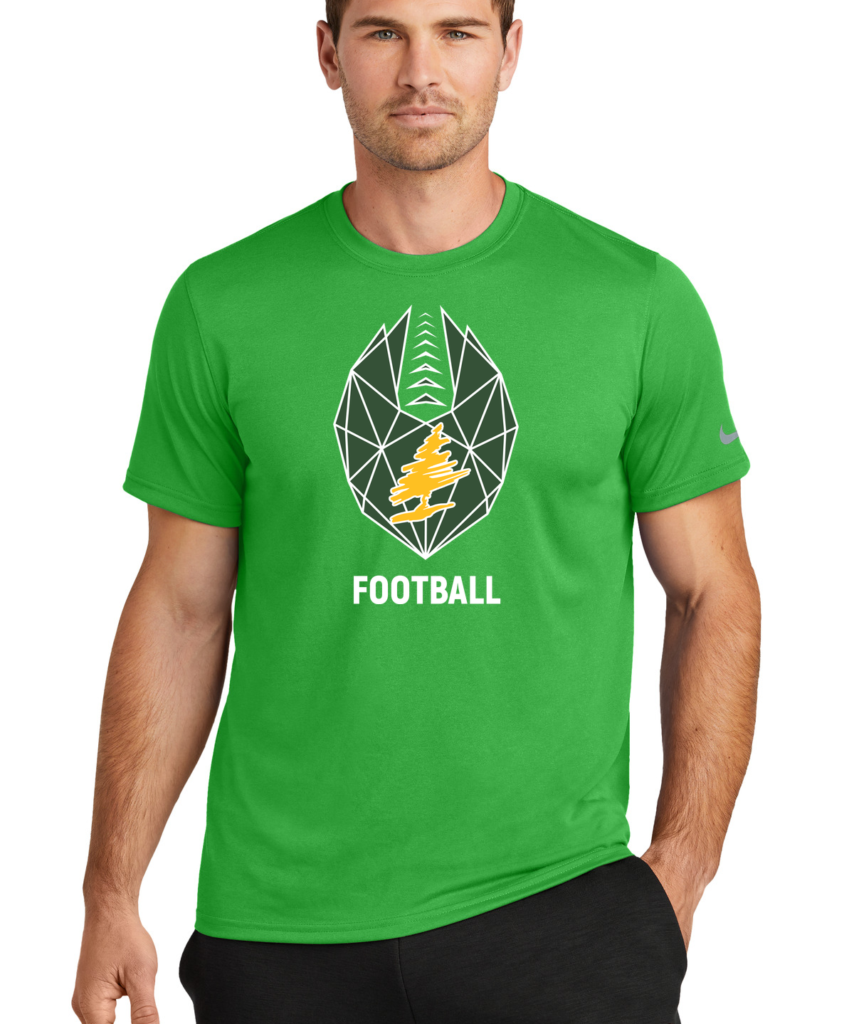 DC Everest Middle School Football — example store - Apple Green Nike Swoosh Sleeve rLegend Tee NKDX8730