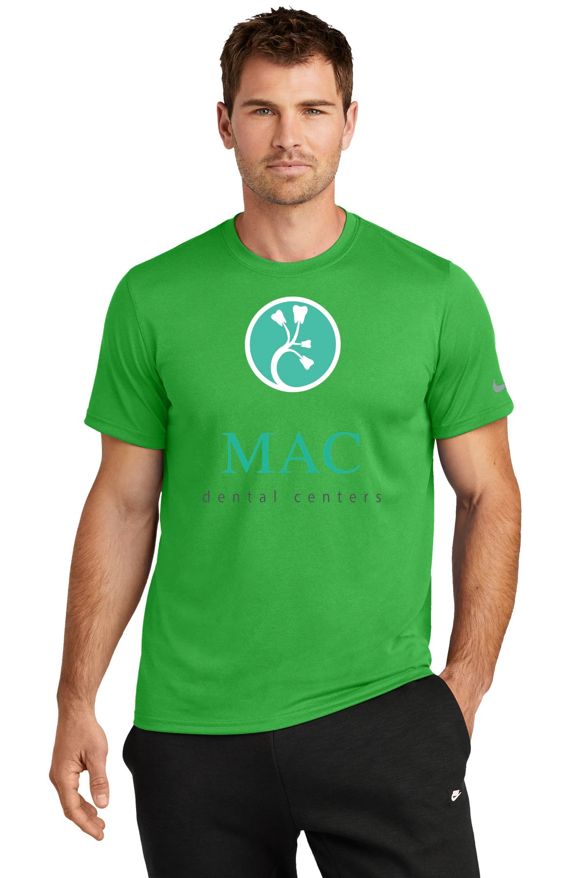 Mac Dental Business - Apple Green Nike Swoosh Sleeve rLegend Tee NKDX8730