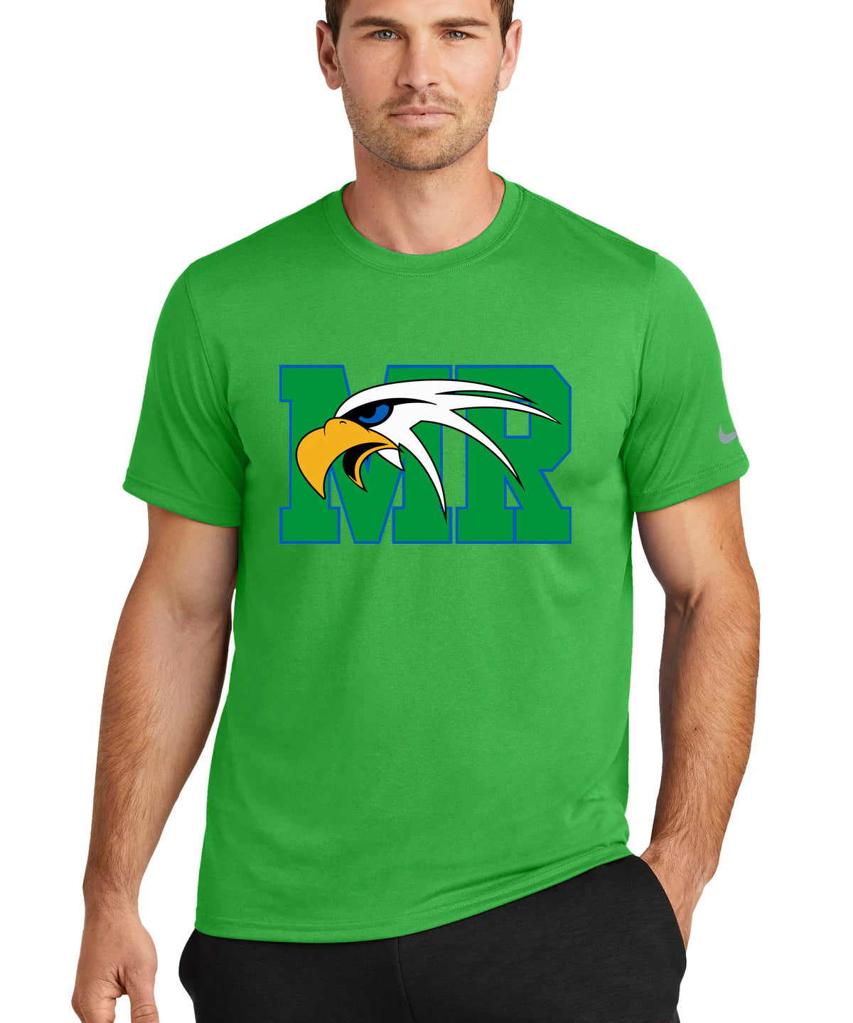 Maple River High School hockey_boys - Apple Green Nike Swoosh Sleeve rLegend Tee NKDX8730