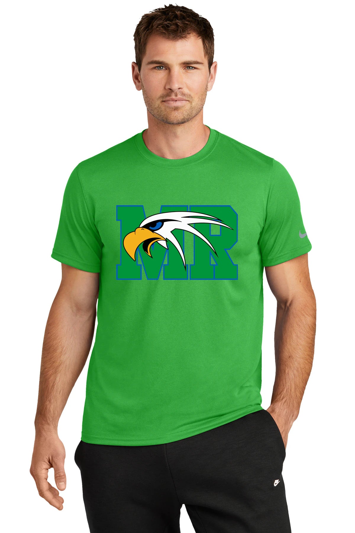 Maple River High School hockey_boys - Apple Green Nike Swoosh Sleeve rLegend Tee NKDX8730