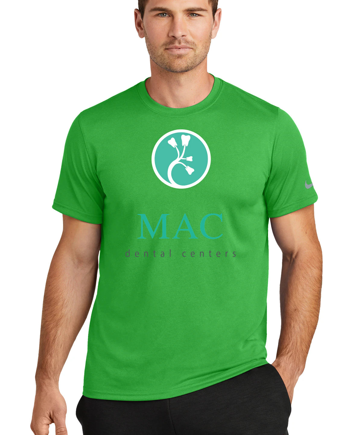 Mac Dental Business - Apple Green Nike Swoosh Sleeve rLegend Tee NKDX8730