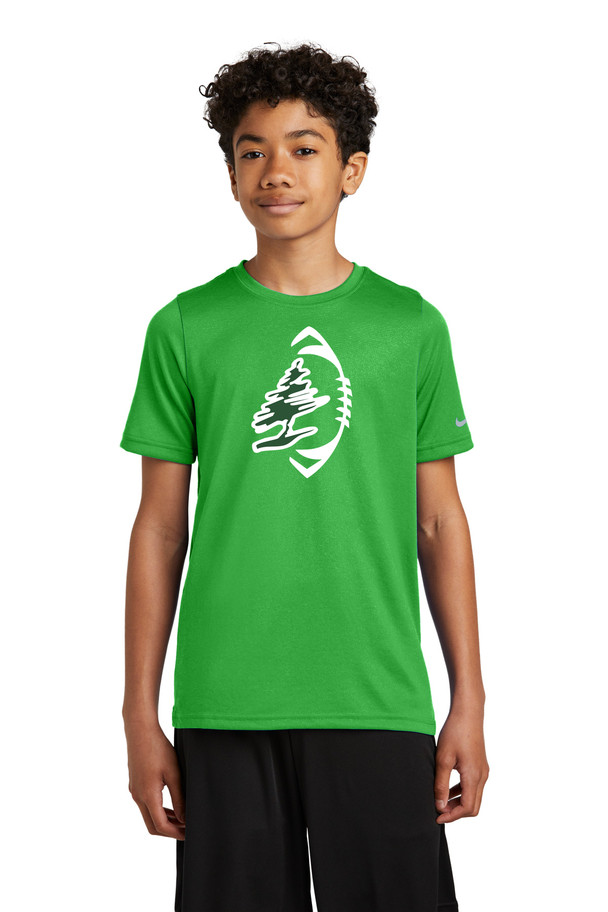 DC Everest Middle School Football — example store - Apple Green Nike Youth Swoosh Sleeve rLegend Tee NKDX8787