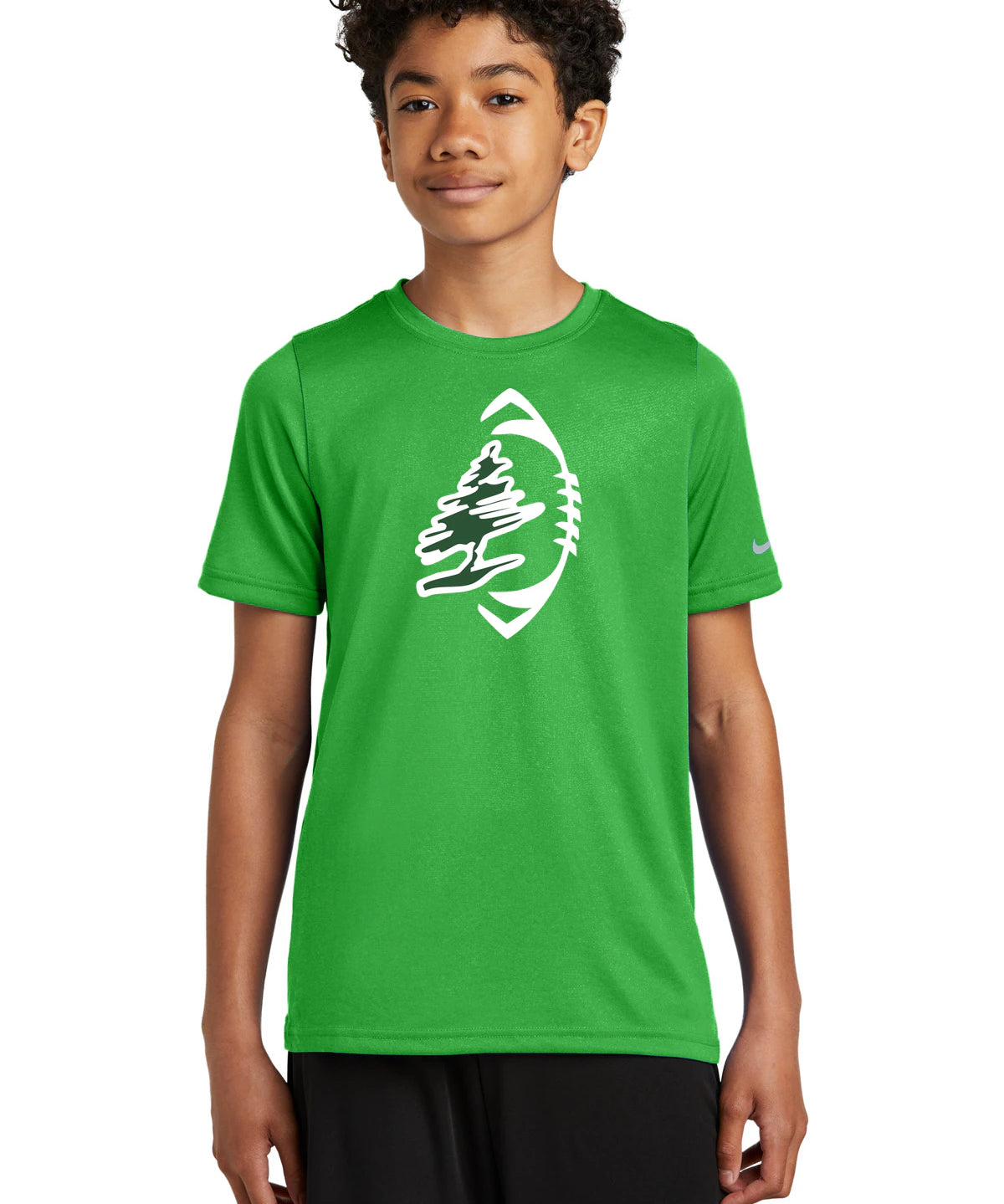 DC Everest Middle School Football — example store - Apple Green Nike Youth Swoosh Sleeve rLegend Tee NKDX8787