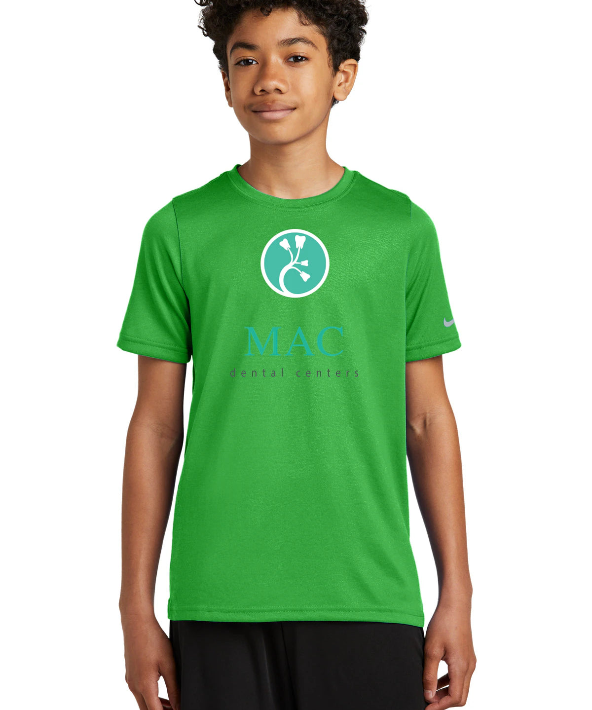 Mac Dental Business - Apple Green Nike Youth Swoosh Sleeve rLegend Tee NKDX8787