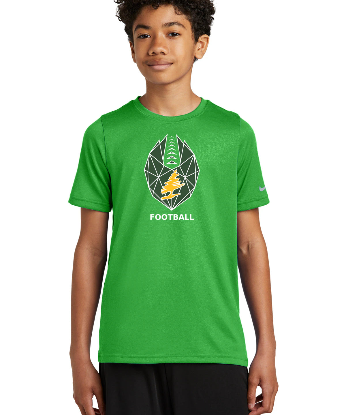 DC Everest Middle School Football — example store - Apple Green Nike Youth Swoosh Sleeve rLegend Tee NKDX8787
