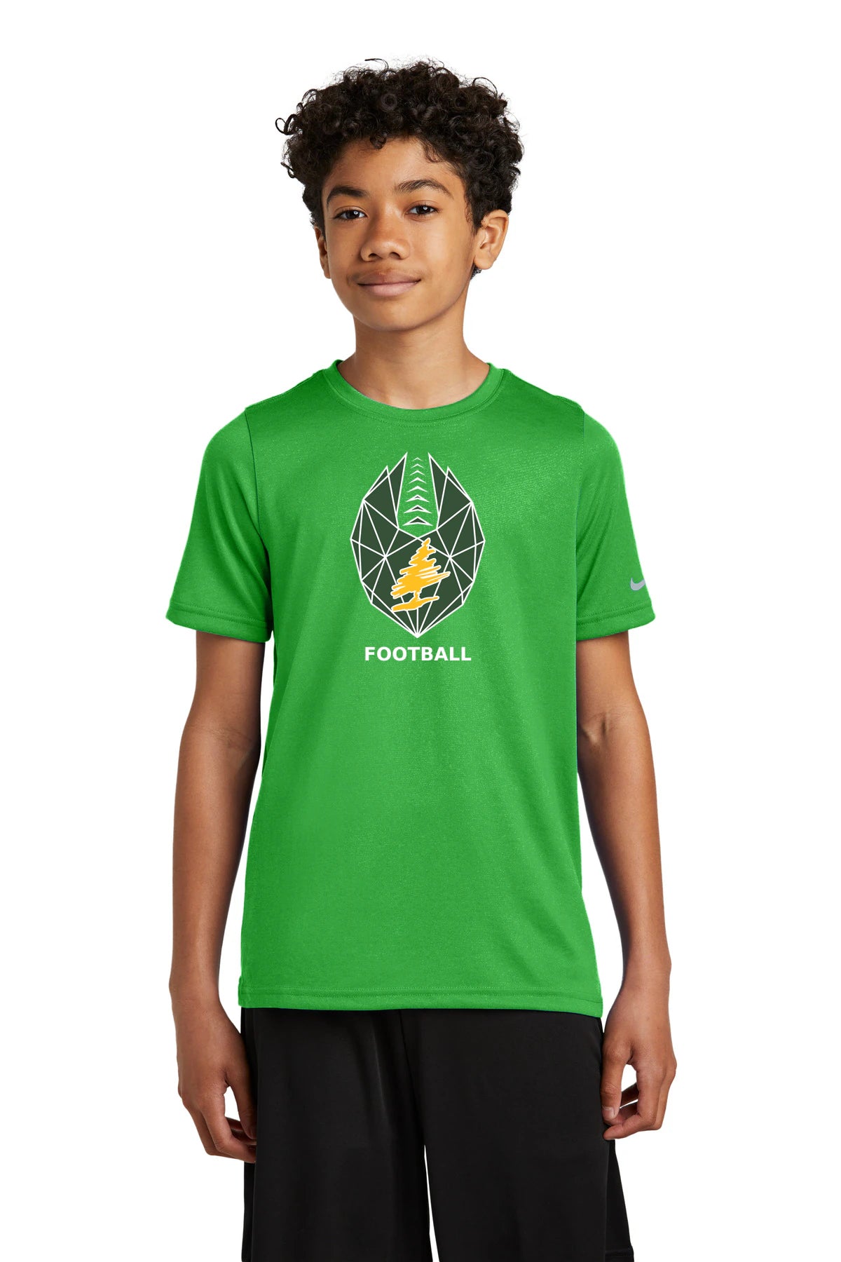 DC Everest Middle School Football — example store - Apple Green Nike Youth Swoosh Sleeve rLegend Tee NKDX8787