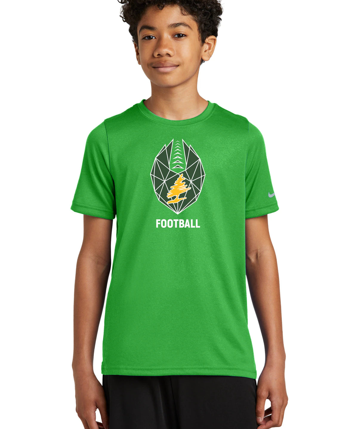 DC Everest Middle School Football — example store - Apple Green Nike Youth Swoosh Sleeve rLegend Tee NKDX8787