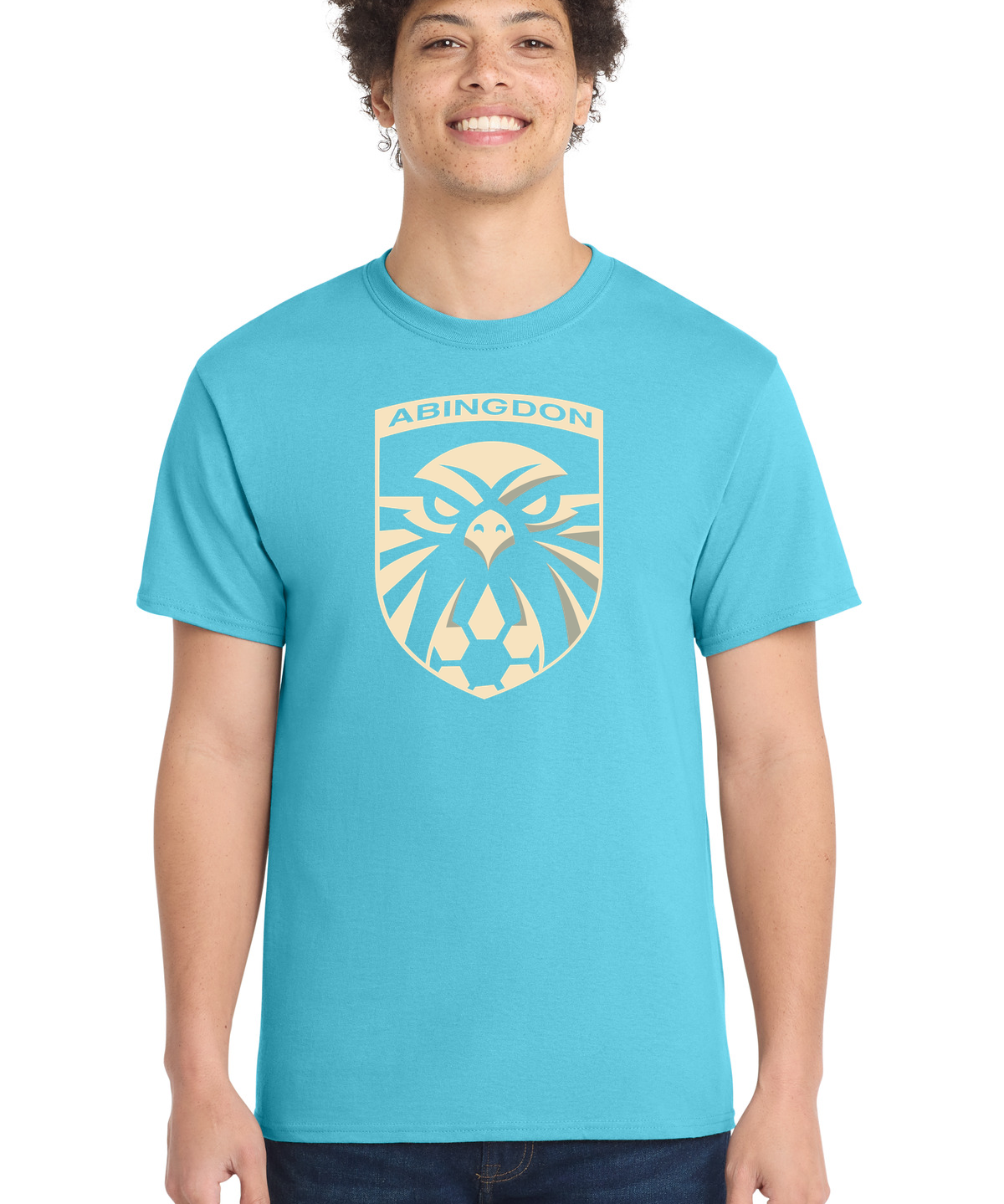 Abingdon High School soccer_boys - Aquatic Blue Port & Co Core Cotton Tee. PC54