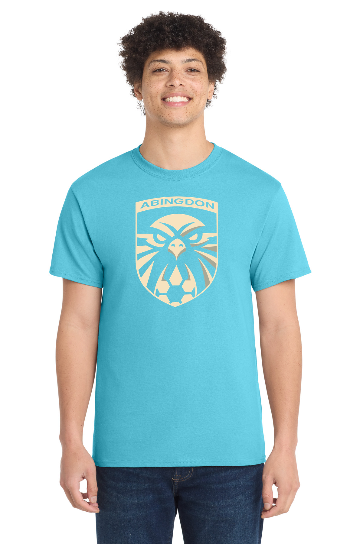 Abingdon High School soccer_boys - Aquatic Blue Port & Co Core Cotton Tee. PC54
