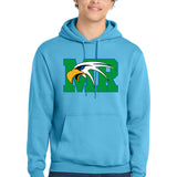 Maple River High School hockey_boys - Aquatic Blue Port & Co Core Fleece Pullover Hooded Sweatshirt. PC78H