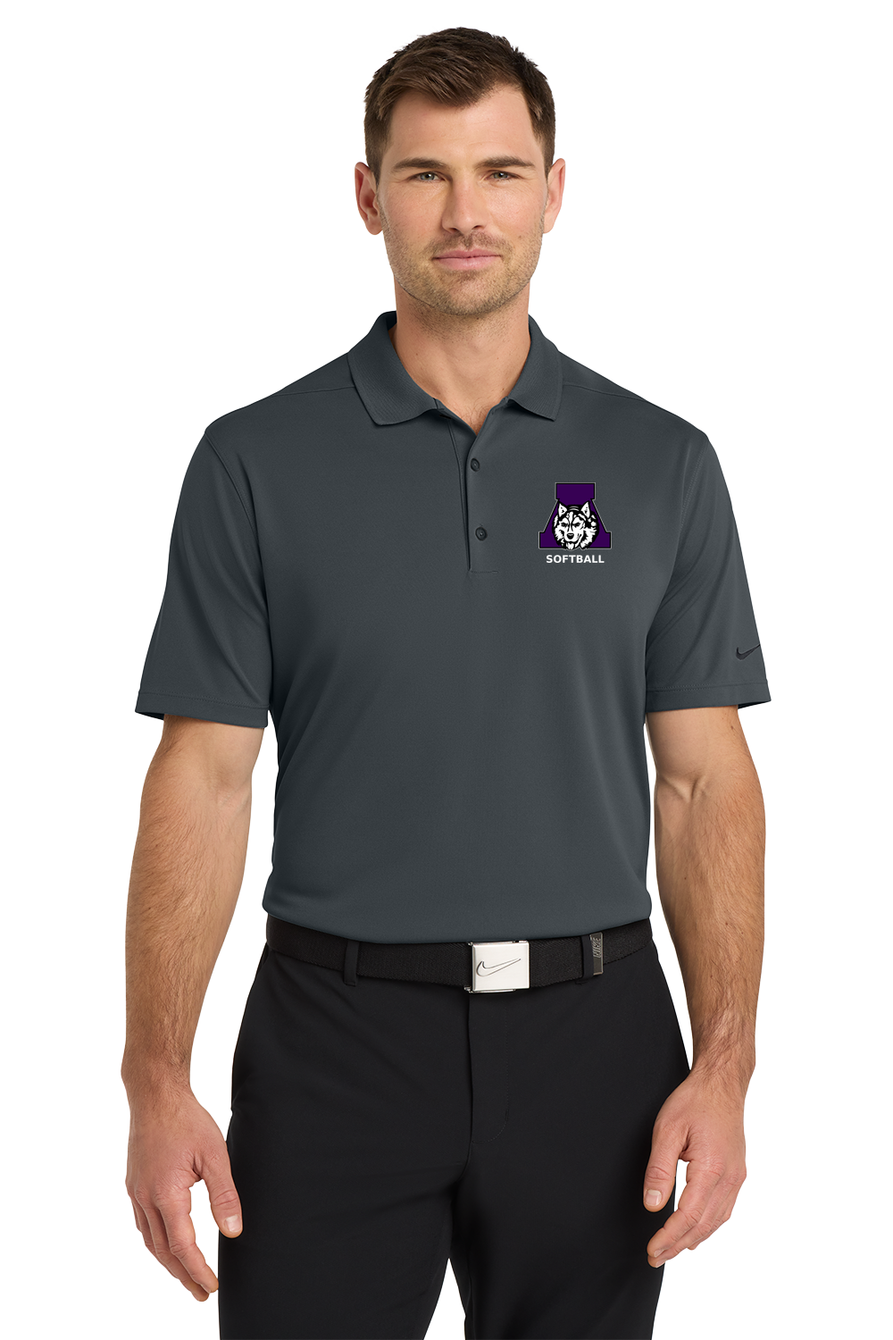 Albany Softball - Anthracite Polo - Left Chest