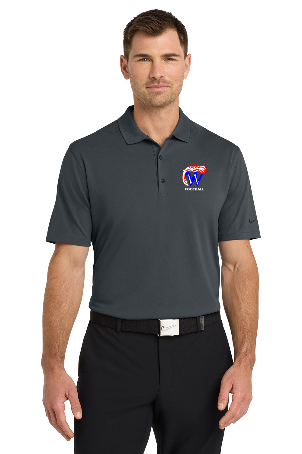 Waupaca High School Football - Anthracite Polo - Left Chest