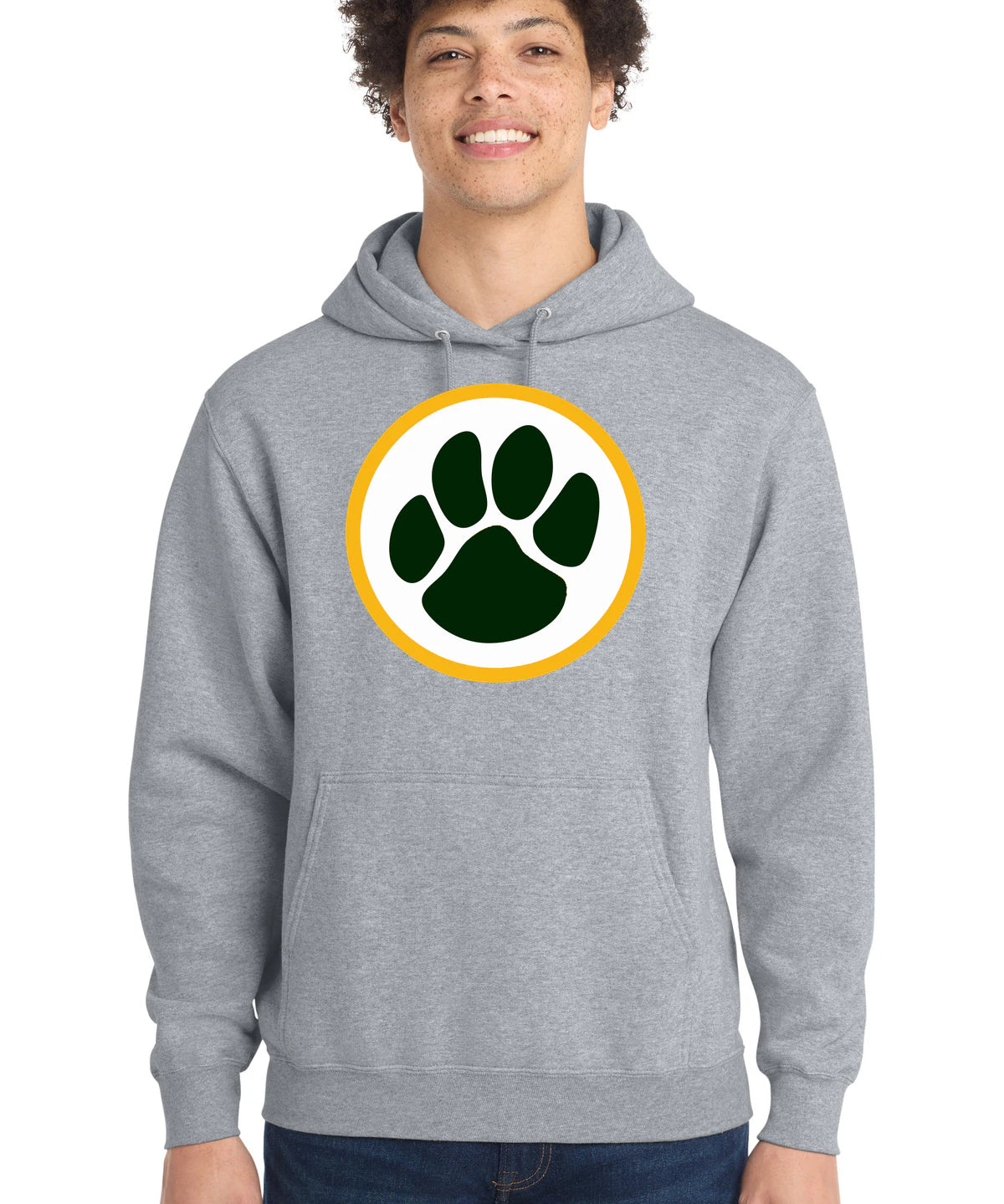 Ashwaubenon High School Football (Boys) - Athletic Heather Port & Co Core Fleece Pullover Hooded Sweatshirt. PC78H