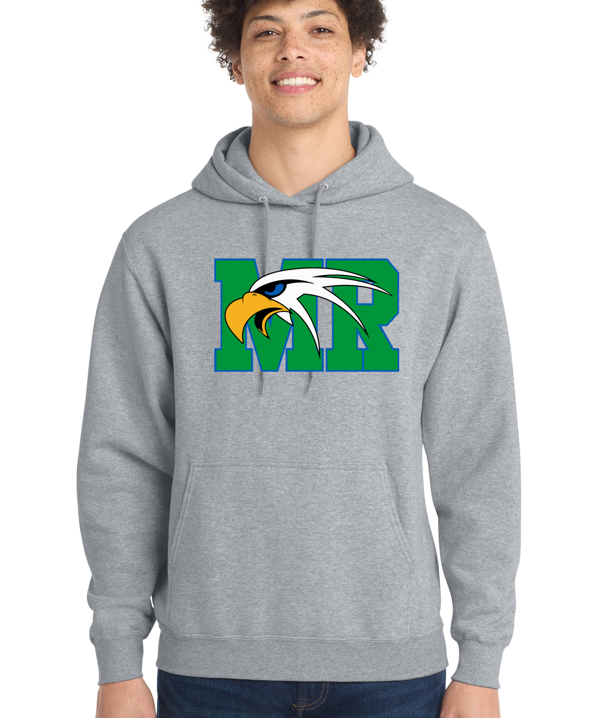 Maple River High School hockey_boys - Athletic Heather Port & Co Core Fleece Pullover Hooded Sweatshirt. PC78H