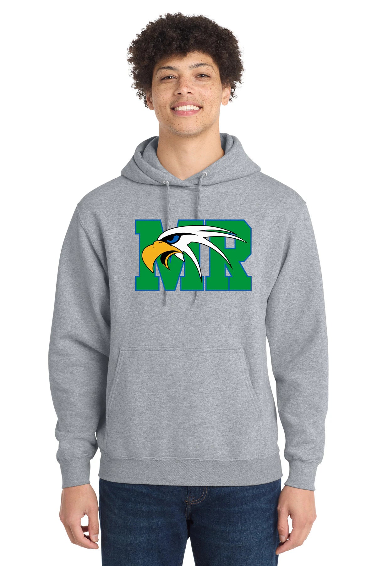 Maple River High School hockey_boys - Athletic Heather Port & Co Core Fleece Pullover Hooded Sweatshirt. PC78H