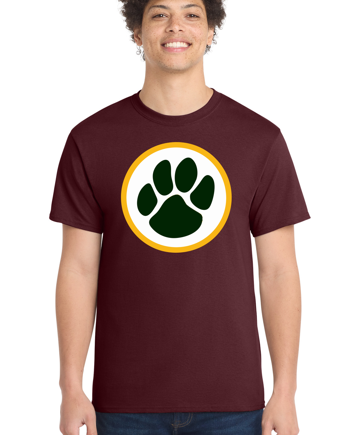Ashwaubenon High School Football (Boys) - Athletic Maroon Port & Co Core Cotton Tee. PC54