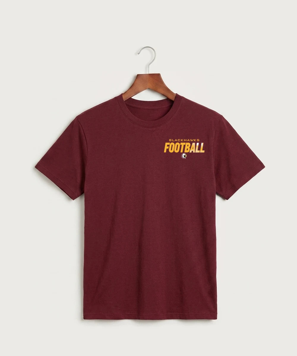 Stockton High School Football - Athletic Maroon Port & Co Core Cotton Tee. PC54