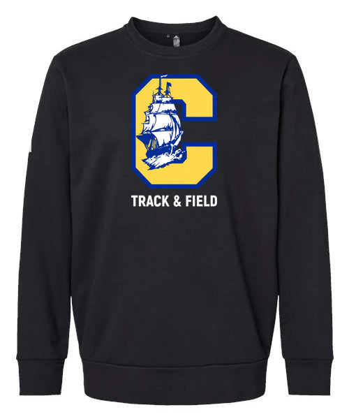 Clearview High School track_field - Black Unisex Fleece Crewneck Sweatshirt