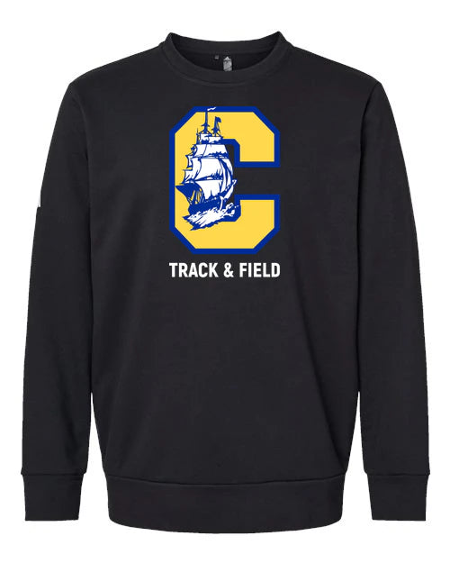 Clearview High School track_field - Black Unisex Fleece Crewneck Sweatshirt