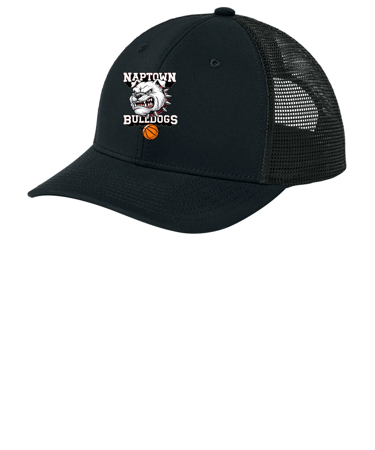 Naptown basketball_boys - Black/ Black Sport-Tek Club Trucker Cap STC46